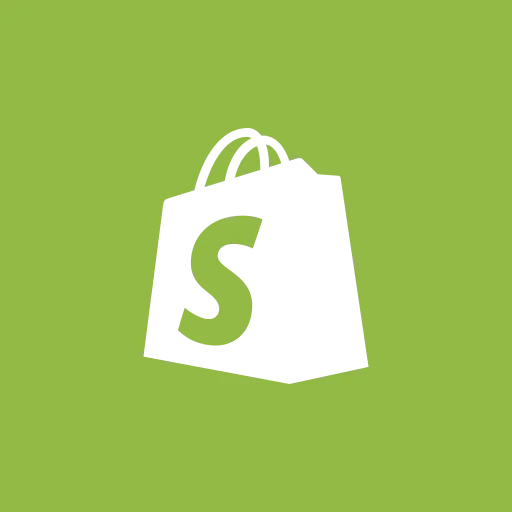Grünes Quadrat mit schwarzer Einkaufstasche und weißem "S" darauf. Minimalistisches Design, symbolisiert E-Commerce-Plattform.
