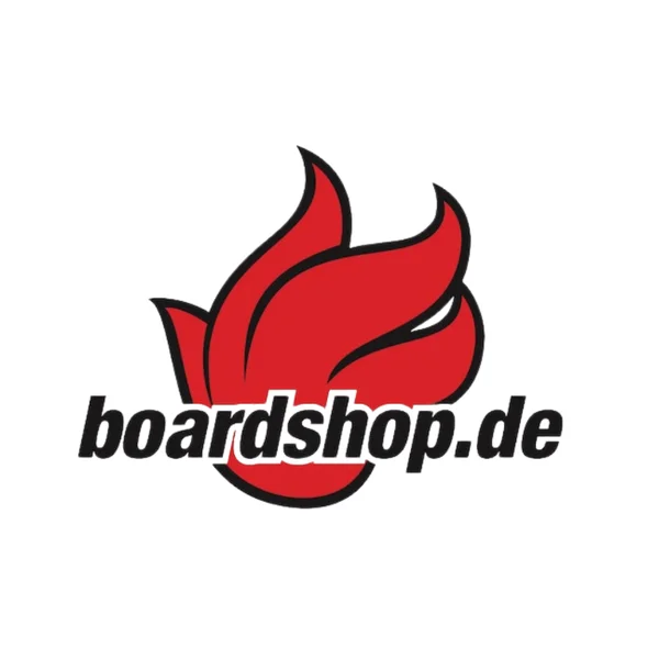 Logo mit roter Flamme über dem Text „boardshop.de“ auf weißem Hintergrund.