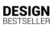 Schwarzer Text "DESIGN BESTSELLER" auf weißem Hintergrund.