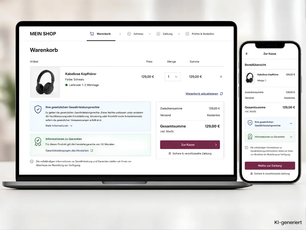 Gewährleistungsinformationen im Online-Shop richtig umsetzen