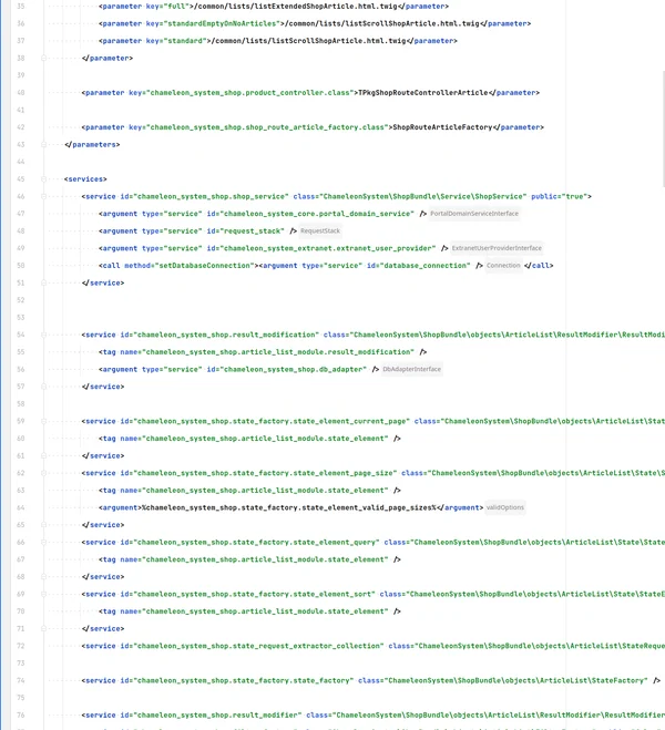 Beispiel Symfony Code