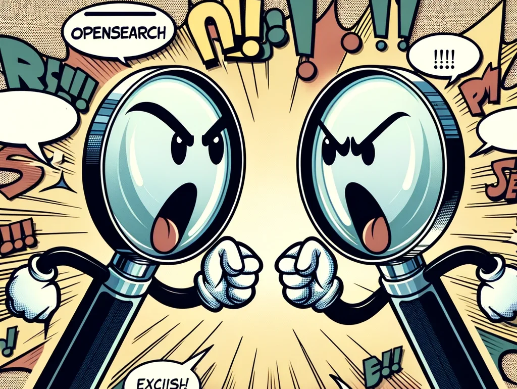 DALL·E 2024-01-16 16.58.14 - An illustration in the style of classic comics, featuring two personified magnifying glasses in a playful argument, without using any words or specifi