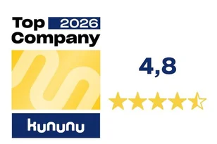 Kununu Bewertung von 4,8 Sternen und Top Company 2026