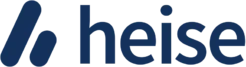 Logo von Heise: dunkelblaues, stilisiertes 'h' neben dem Wort 'heise' in gleicher Farbe.