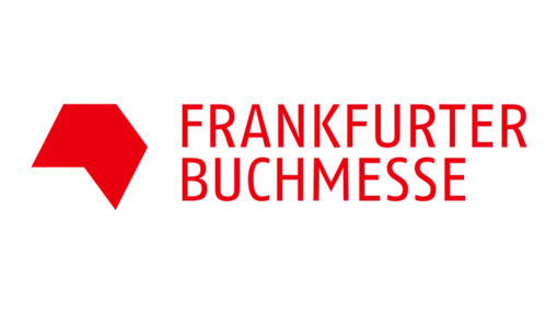Logo der Frankfurter Buchmesse: Roter Text und stilisiertes rotes Buch auf weißem Hintergrund.