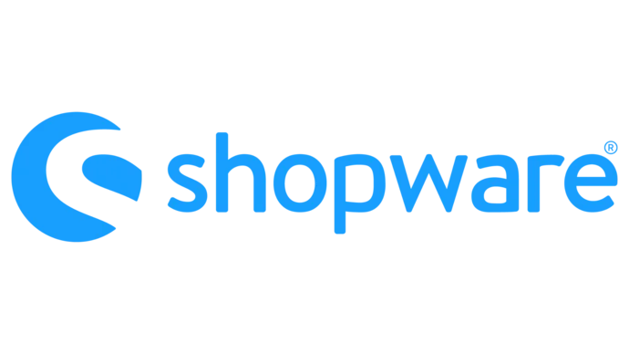 Shopware-Logo: Blauer Schriftzug "shopware" mit stilisiertem S im Kreis links daneben auf transparentem Hintergrund.