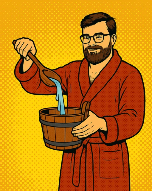 Ich weiß nicht, wer auf dem Foto ist, aber hier ist ein ALT-Text: Mann mit Bart und Brille steht vor einer hölzernen Wand, schaut lächelnd.
