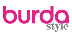 Burda Style Logo in pinker und grauer Schrift auf weißem Hintergrund.