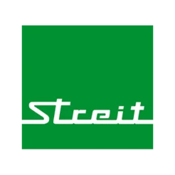 Grünes Logo mit dem weißen Schriftzug "Streit" in einer stilisierten, geschwungenen Schriftart.