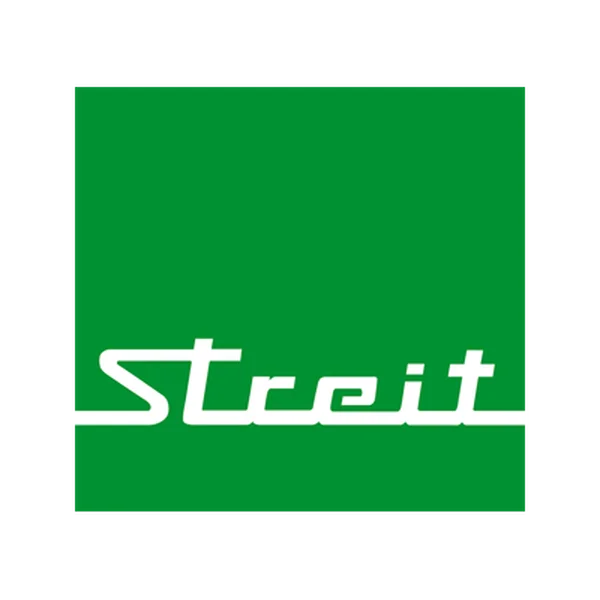 Grünes Logo mit dem weißen Schriftzug "Streit" in einer stilisierten, geschwungenen Schriftart.